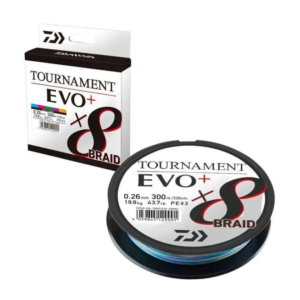 Daiwa Tournament EVO+ 8B 300 Mt. Multicolor İp Misina 0.16mm